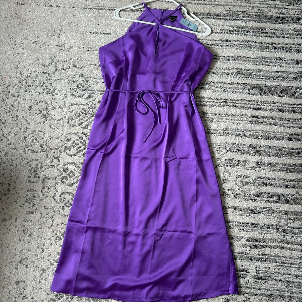Ann Taylor Vibrant Purple Midi Dress